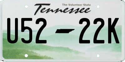 TN license plate U5222K