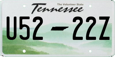 TN license plate U5222Z