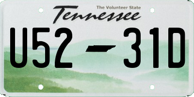 TN license plate U5231D