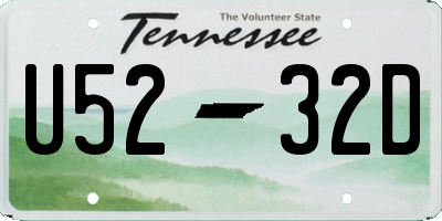 TN license plate U5232D