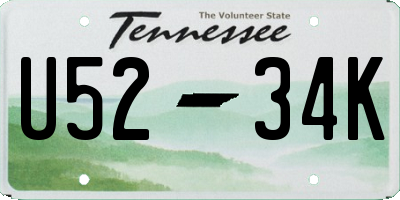 TN license plate U5234K