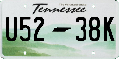 TN license plate U5238K