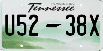 TN license plate U5238X