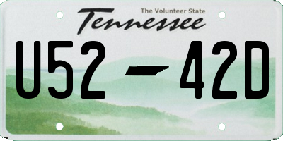 TN license plate U5242D