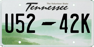 TN license plate U5242K