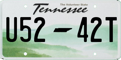 TN license plate U5242T