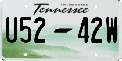TN license plate U5242W