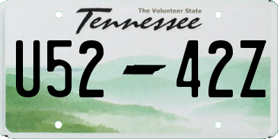 TN license plate U5242Z