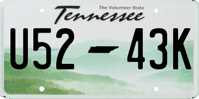 TN license plate U5243K