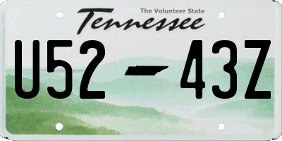 TN license plate U5243Z