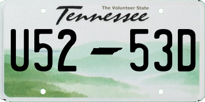 TN license plate U5253D