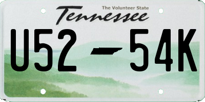TN license plate U5254K