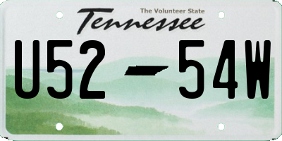 TN license plate U5254W
