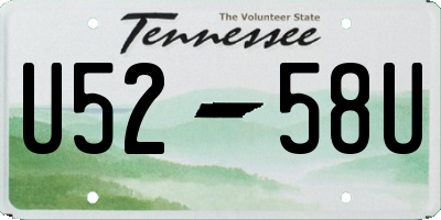 TN license plate U5258U