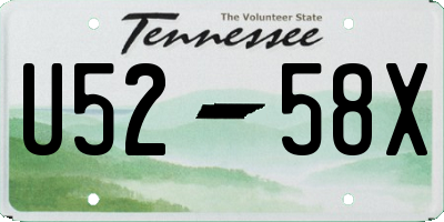 TN license plate U5258X