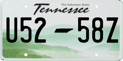 TN license plate U5258Z