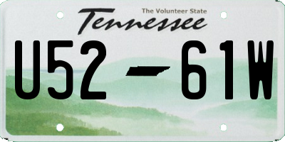 TN license plate U5261W