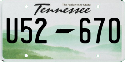 TN license plate U5267O