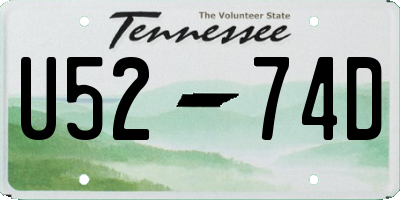TN license plate U5274D