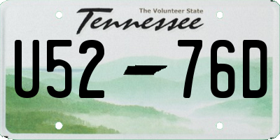 TN license plate U5276D