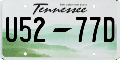 TN license plate U5277D