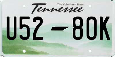 TN license plate U5280K