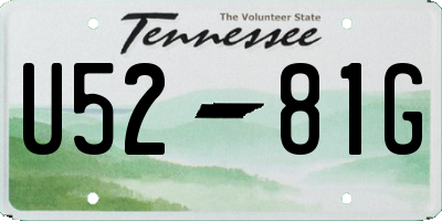 TN license plate U5281G