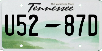 TN license plate U5287D