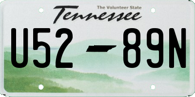 TN license plate U5289N