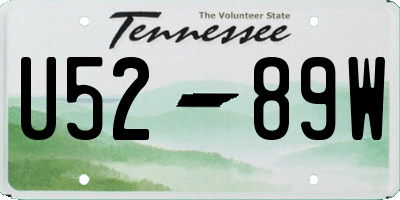 TN license plate U5289W