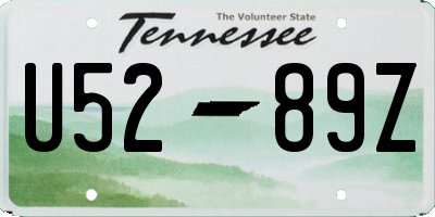 TN license plate U5289Z
