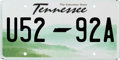 TN license plate U5292A