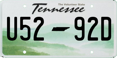 TN license plate U5292D