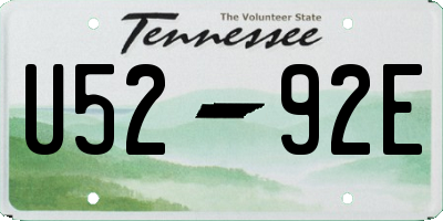 TN license plate U5292E