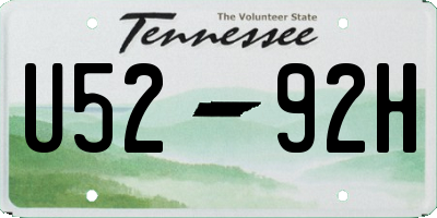 TN license plate U5292H