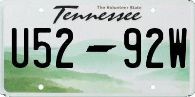 TN license plate U5292W