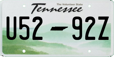 TN license plate U5292Z