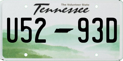 TN license plate U5293D