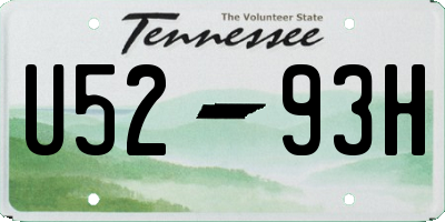 TN license plate U5293H