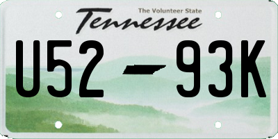 TN license plate U5293K