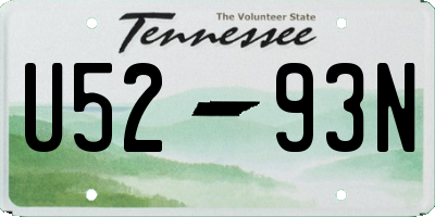 TN license plate U5293N