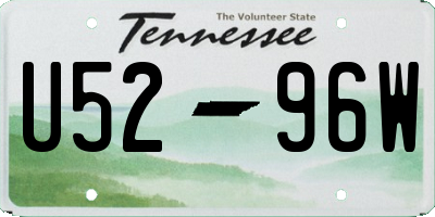 TN license plate U5296W