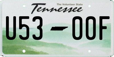 TN license plate U5300F