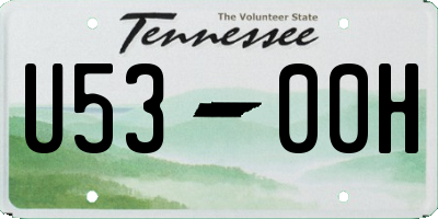 TN license plate U5300H