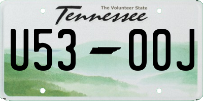 TN license plate U5300J