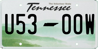 TN license plate U5300W