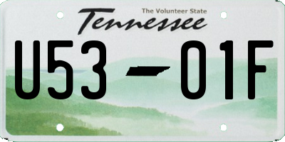 TN license plate U5301F