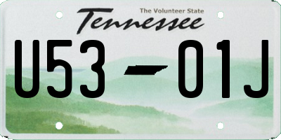 TN license plate U5301J