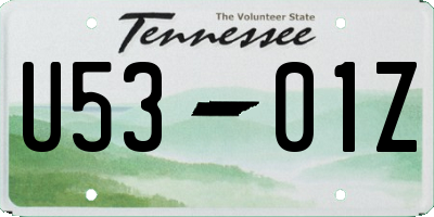 TN license plate U5301Z
