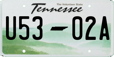TN license plate U5302A